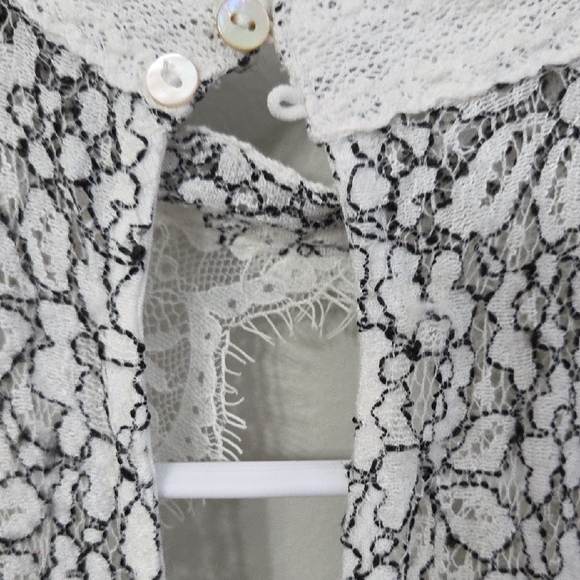 Free People Black and White Lace Mini Dress - Picture 6 of 8